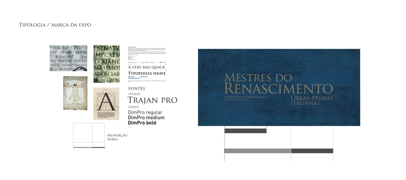 Prancha da marca: Trajan Pro e proporção áurea